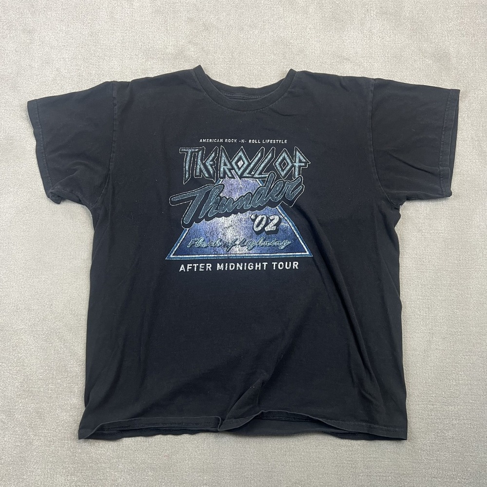 Abound The Roll of Thunder Graphic T-Shirt Mens XL Black Rock Tour Cotton Tee